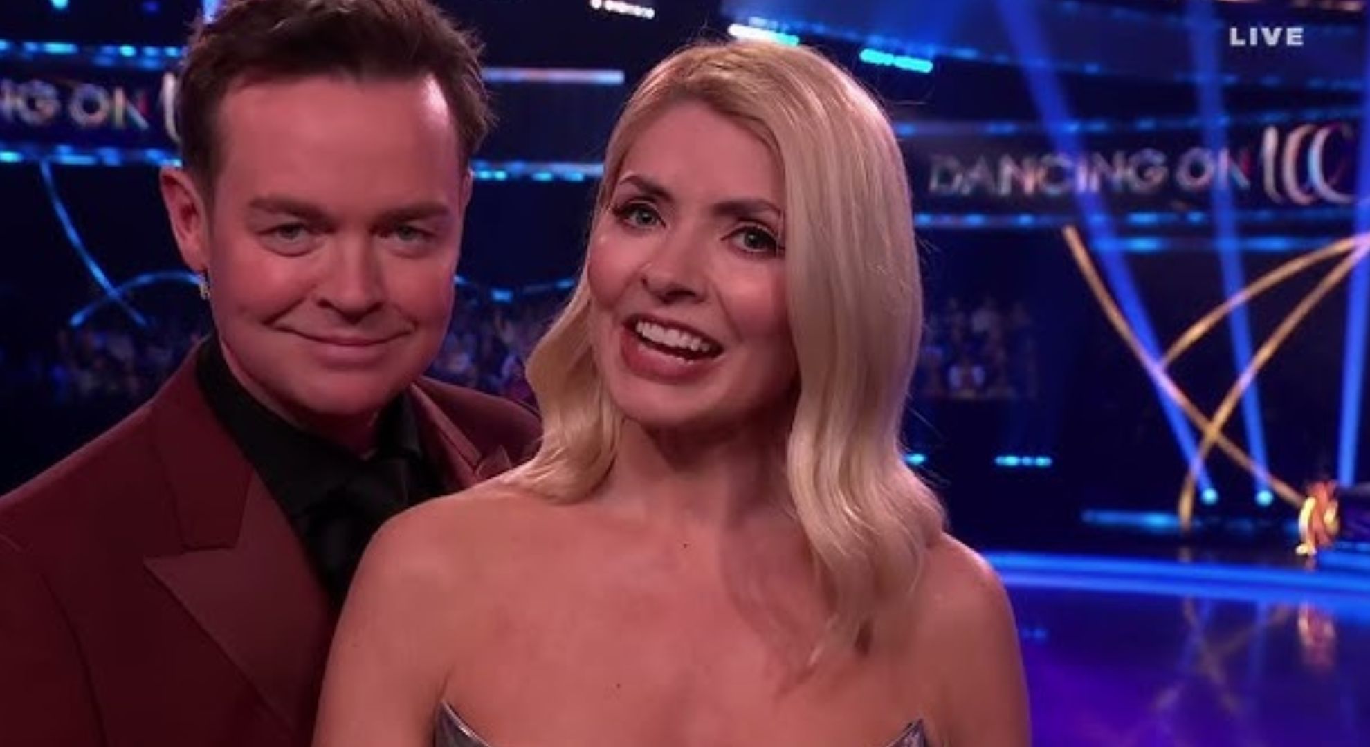 Stephen Mulhern and Holly Willoughby hosting Dancing On Ice