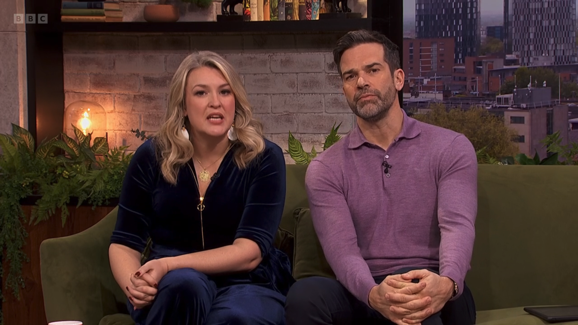 Gethin Jones presenting on Morning Live with Sara Davies