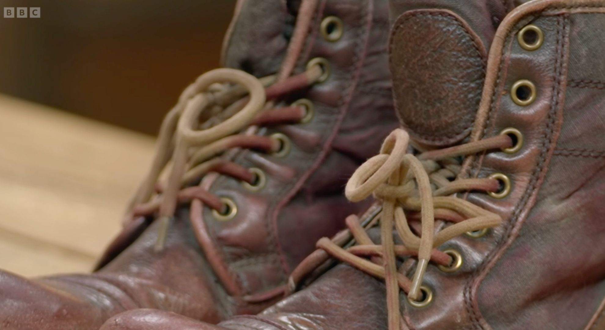 Ian's boots before restoration