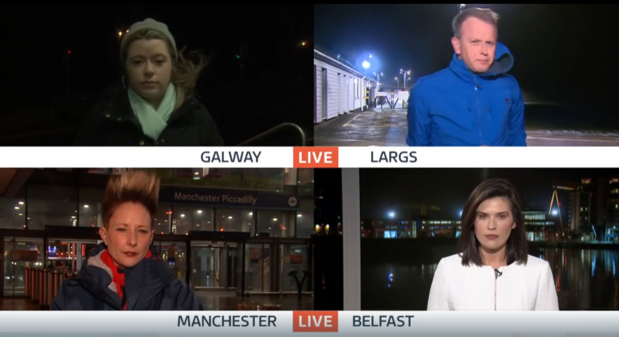 GMB presenters on location amid Storm Eowyn