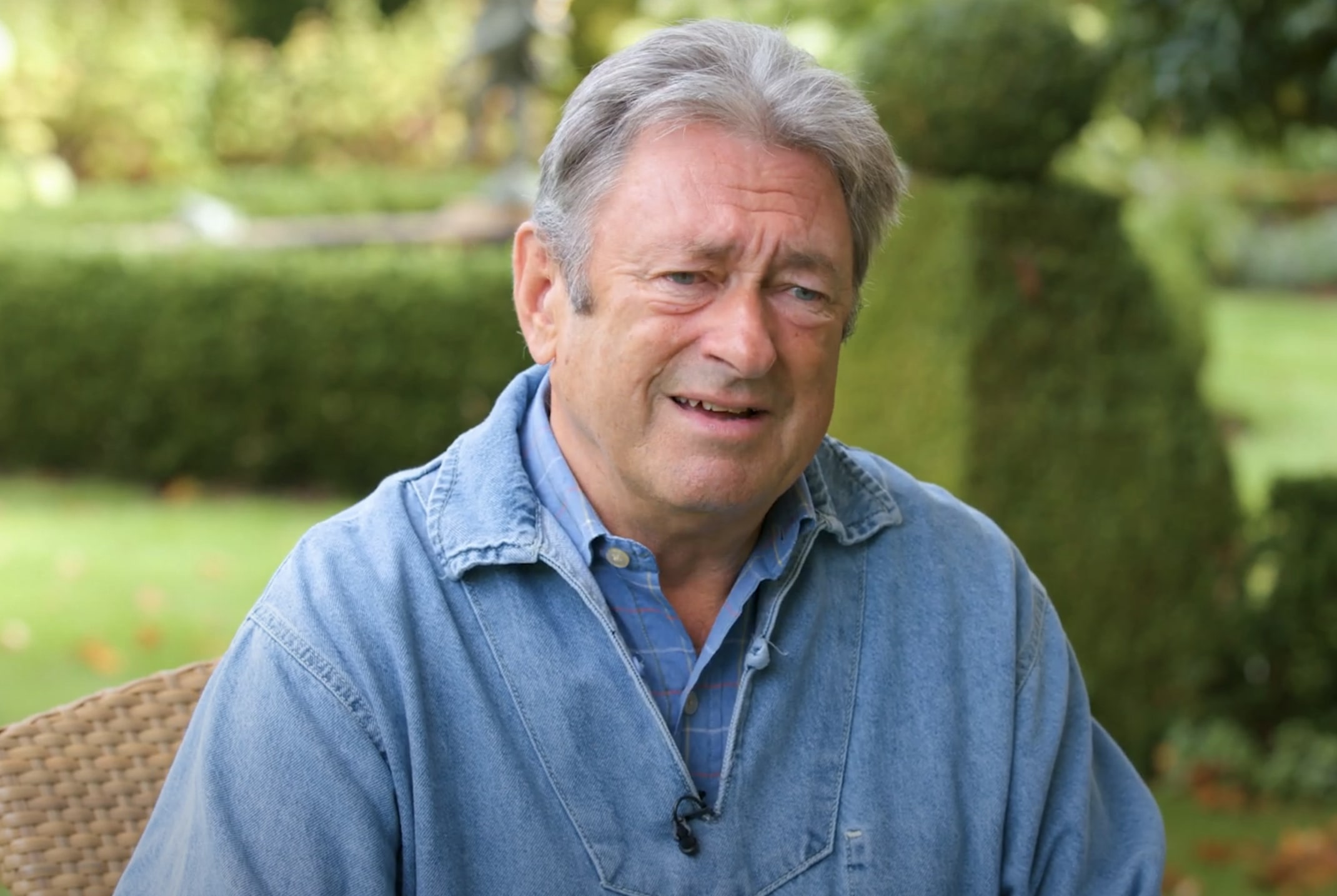 Alan Titchmarsh in the garden for BBC Gardeners' World Magazine