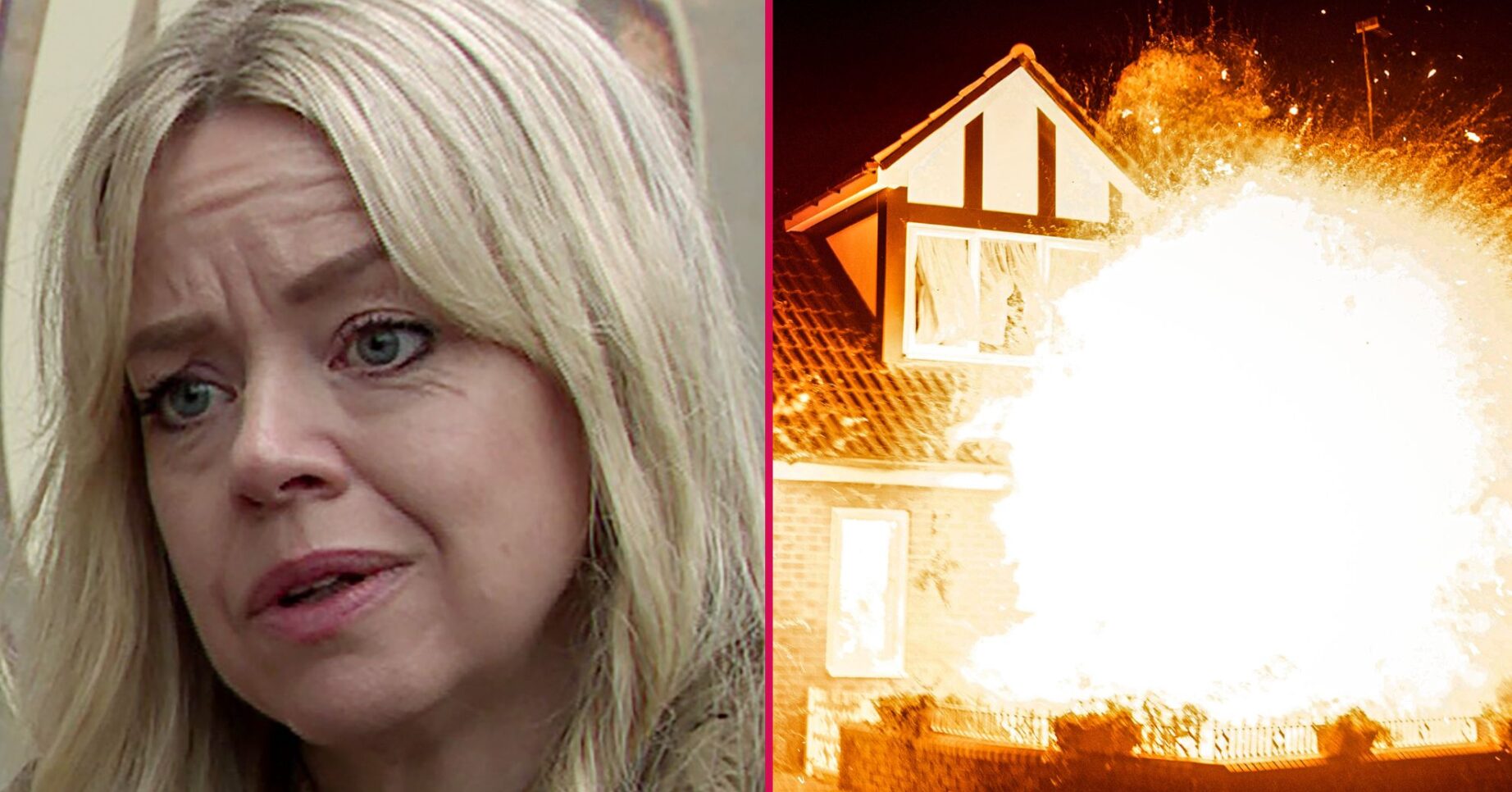 Coronation Street's Toyah, fire split pic