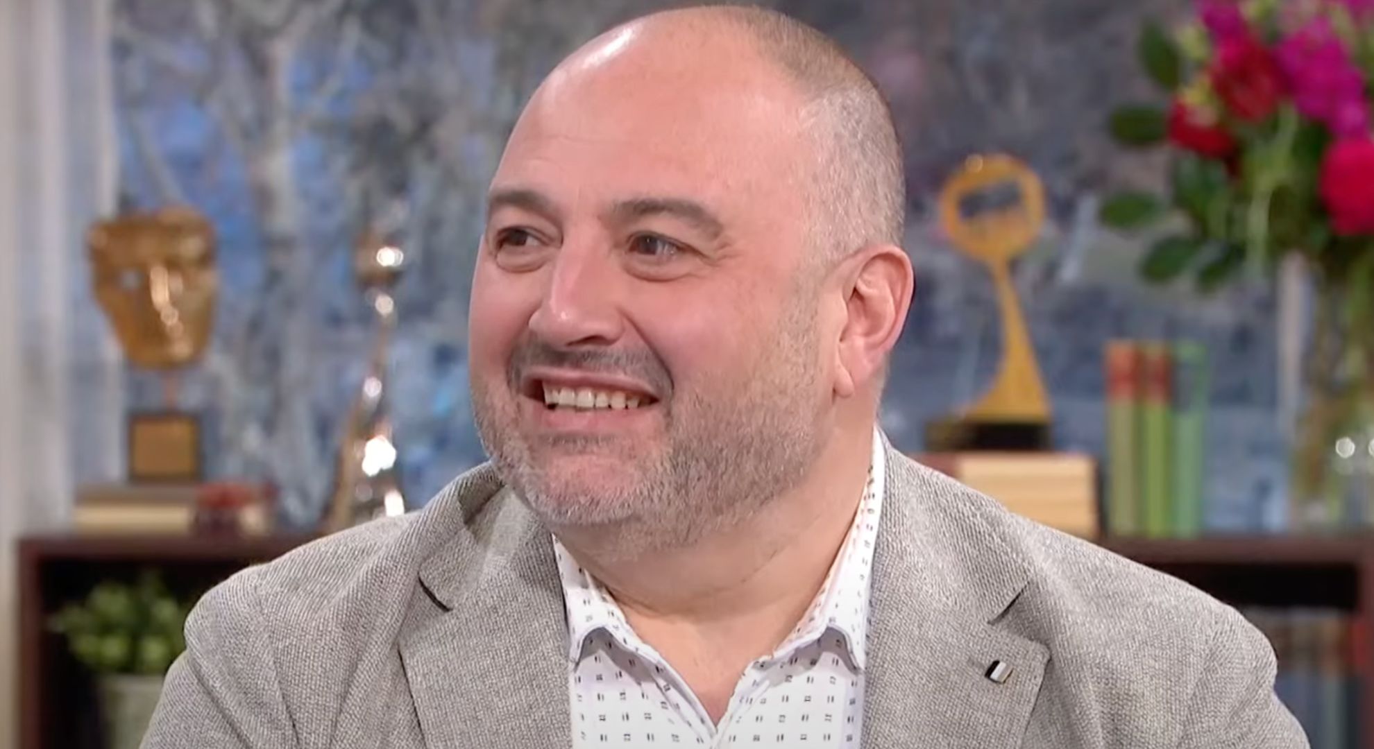 Wynne Evans smiling on This Morning