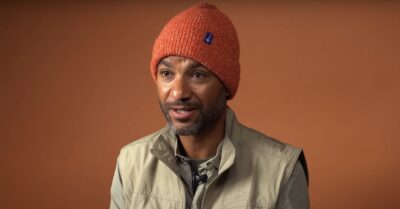 Sean Fletcher being interviewed for the Hats on for Mind appeal