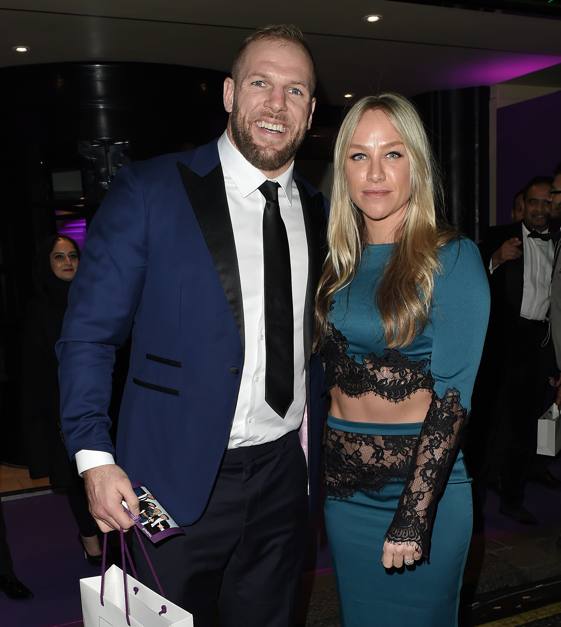 Chloe Madeley and James Haskell looking front