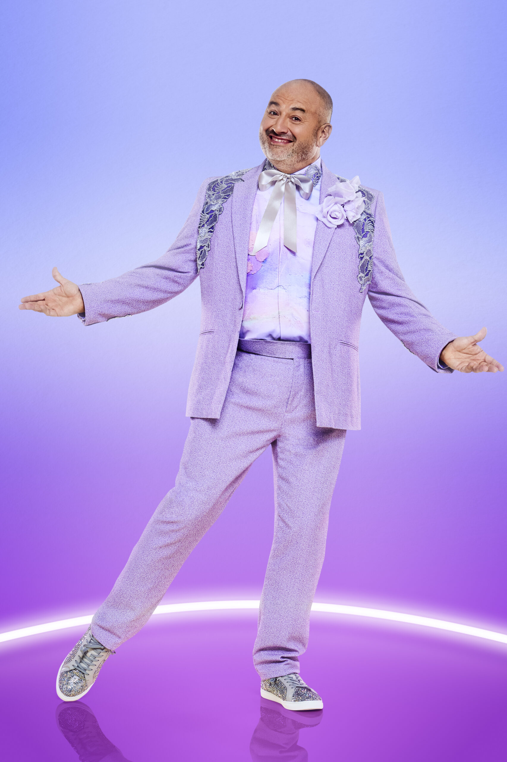 Wynne Evans dancing in a Strictly promo picture 