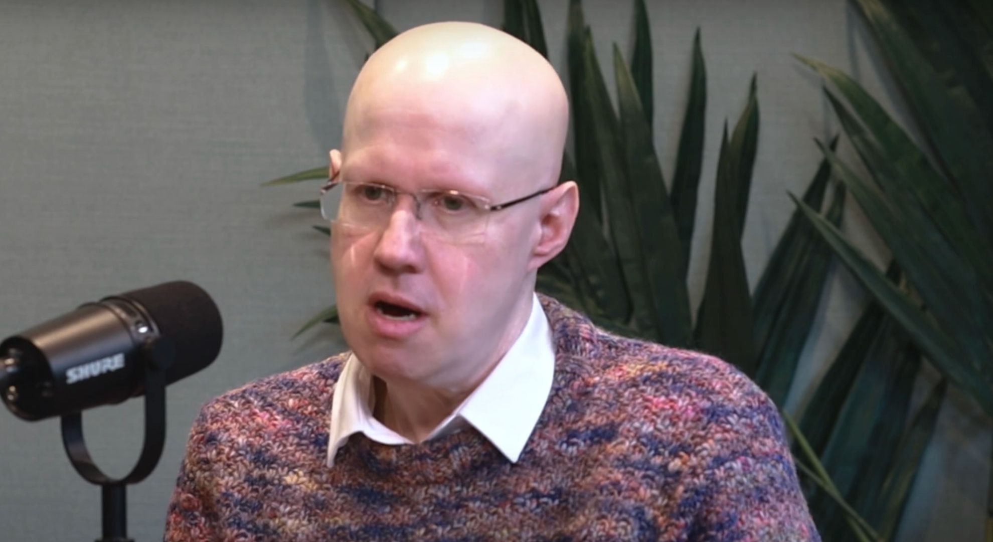 Matt Lucas speaking on a podcast