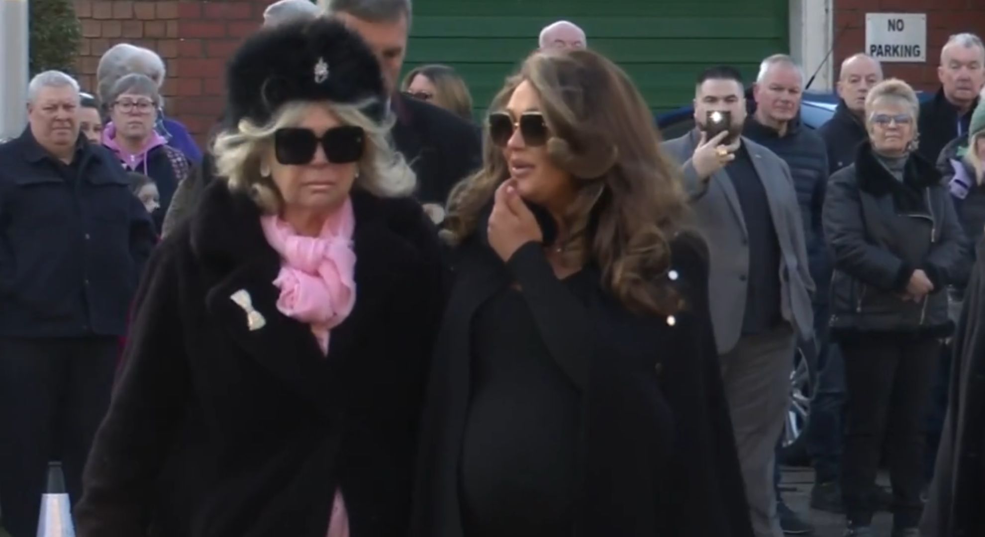 Charlotte Dawson walking into Linda Nolan's funeral