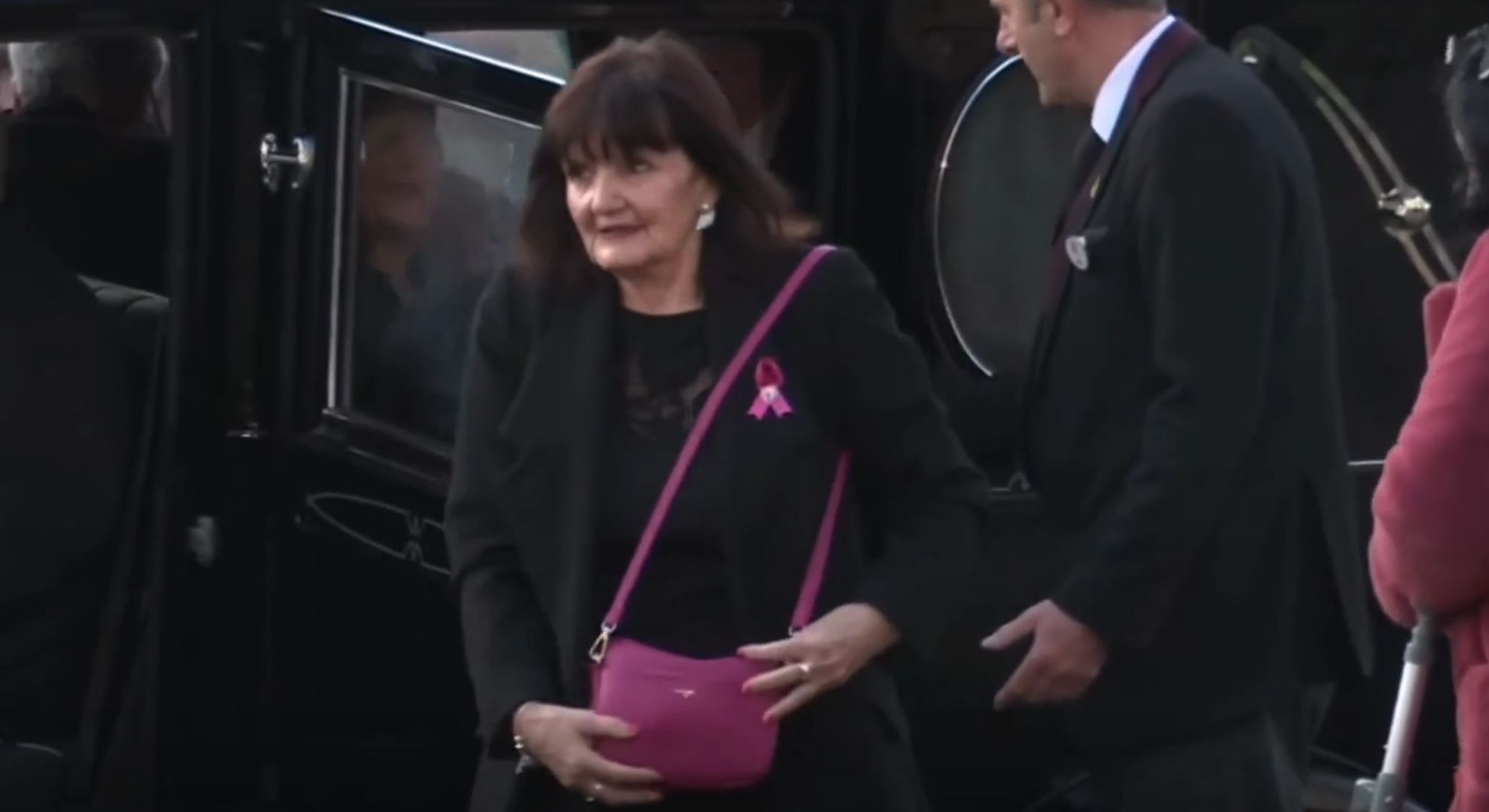 Anne Nolan arriving at Linda's funeral