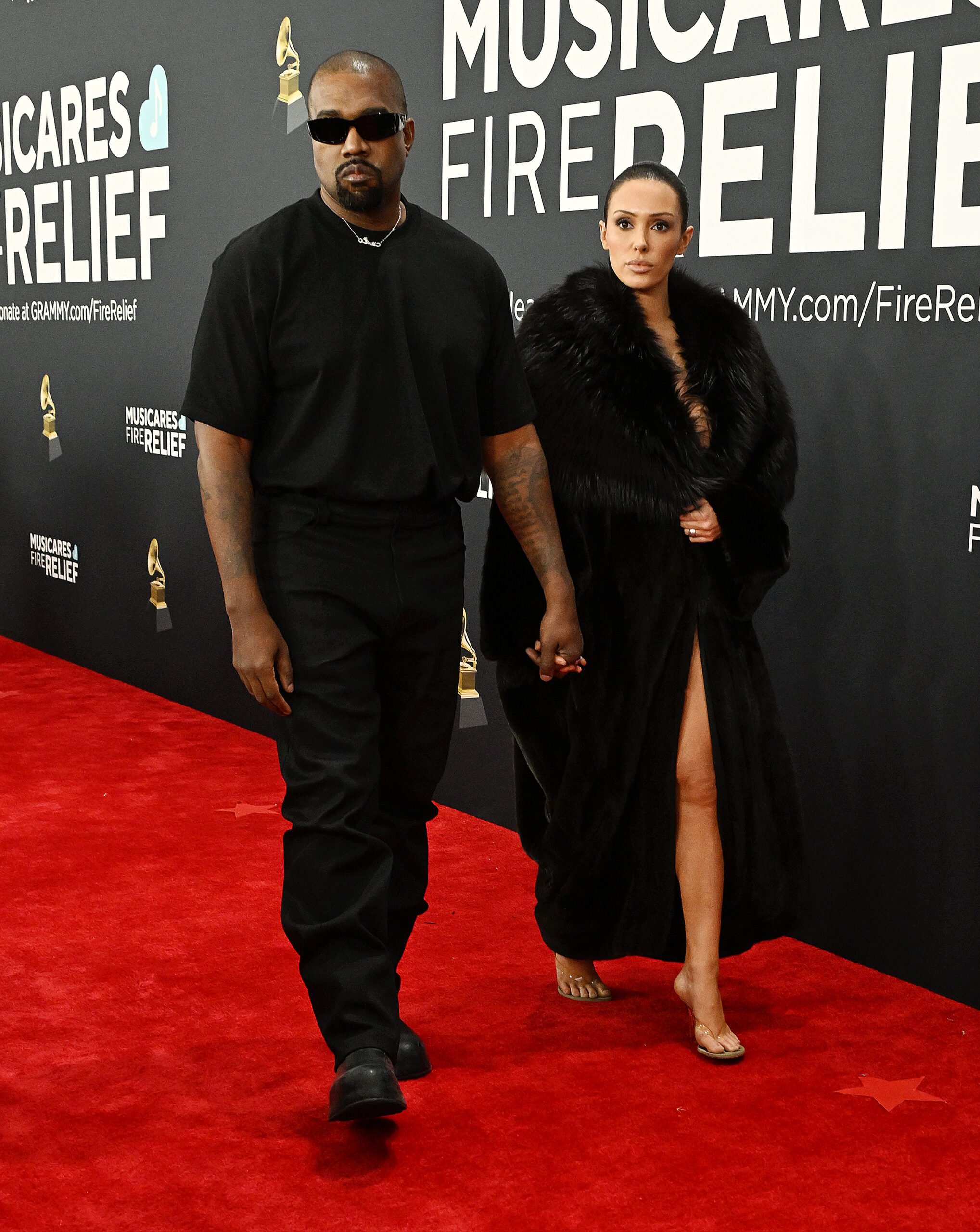 Kanye and Bianca arrive at the Grammy's