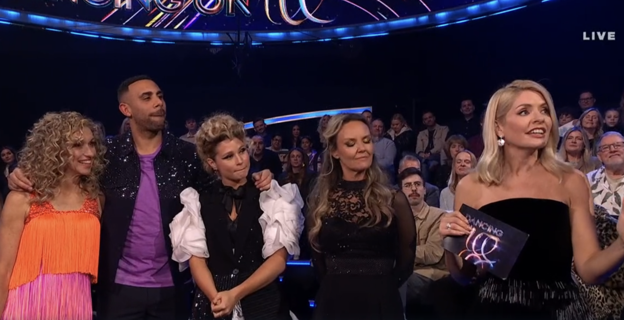 Holly announcing skate-off is back to contestants