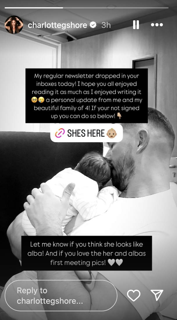 Charlotte Crosby's boyfriend with their new baby