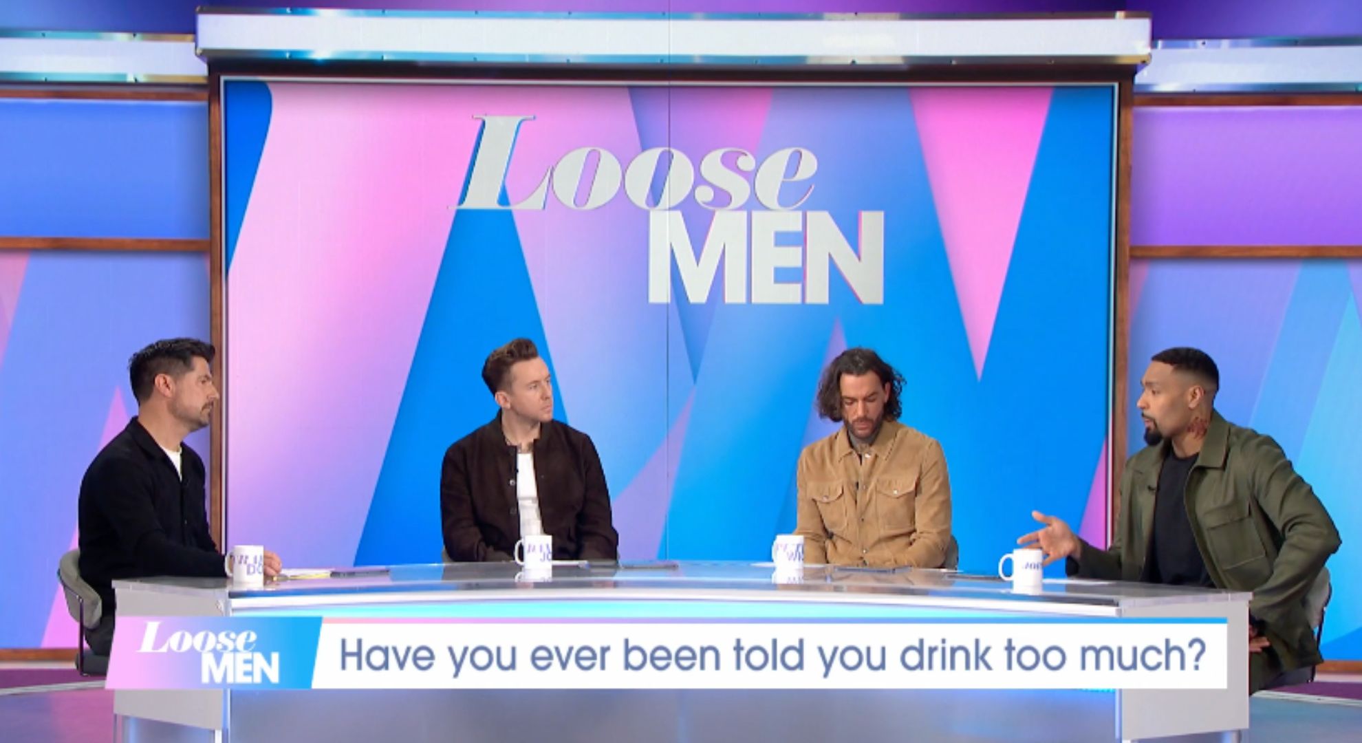 Craig Doyle, Danny Jones, Pete Wicks, and Jordan Banjo on Loose Men
