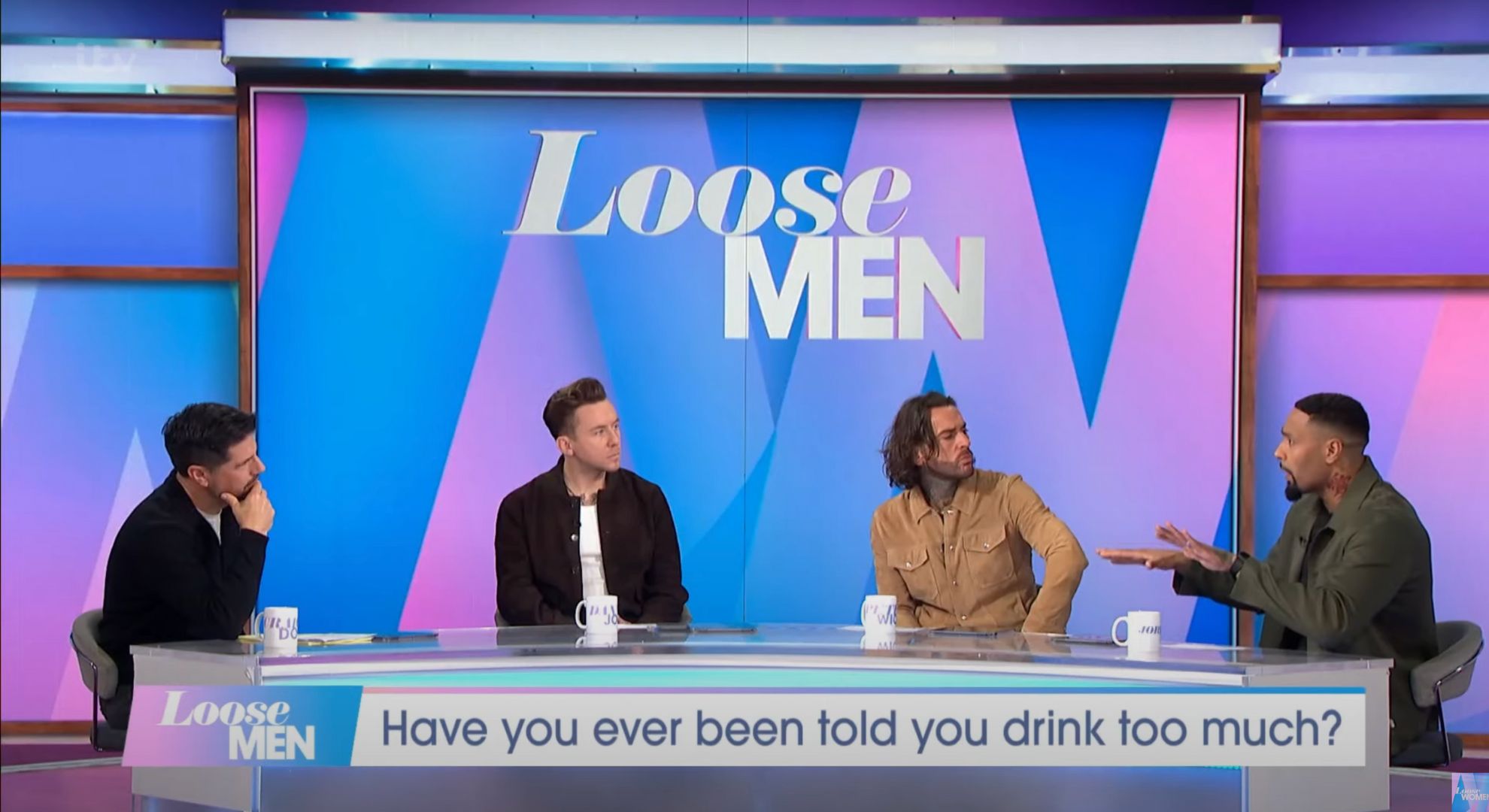 Craig Doyle, Danny Jones, Pete Wicks, and Jordan Banjo on Loose Men
