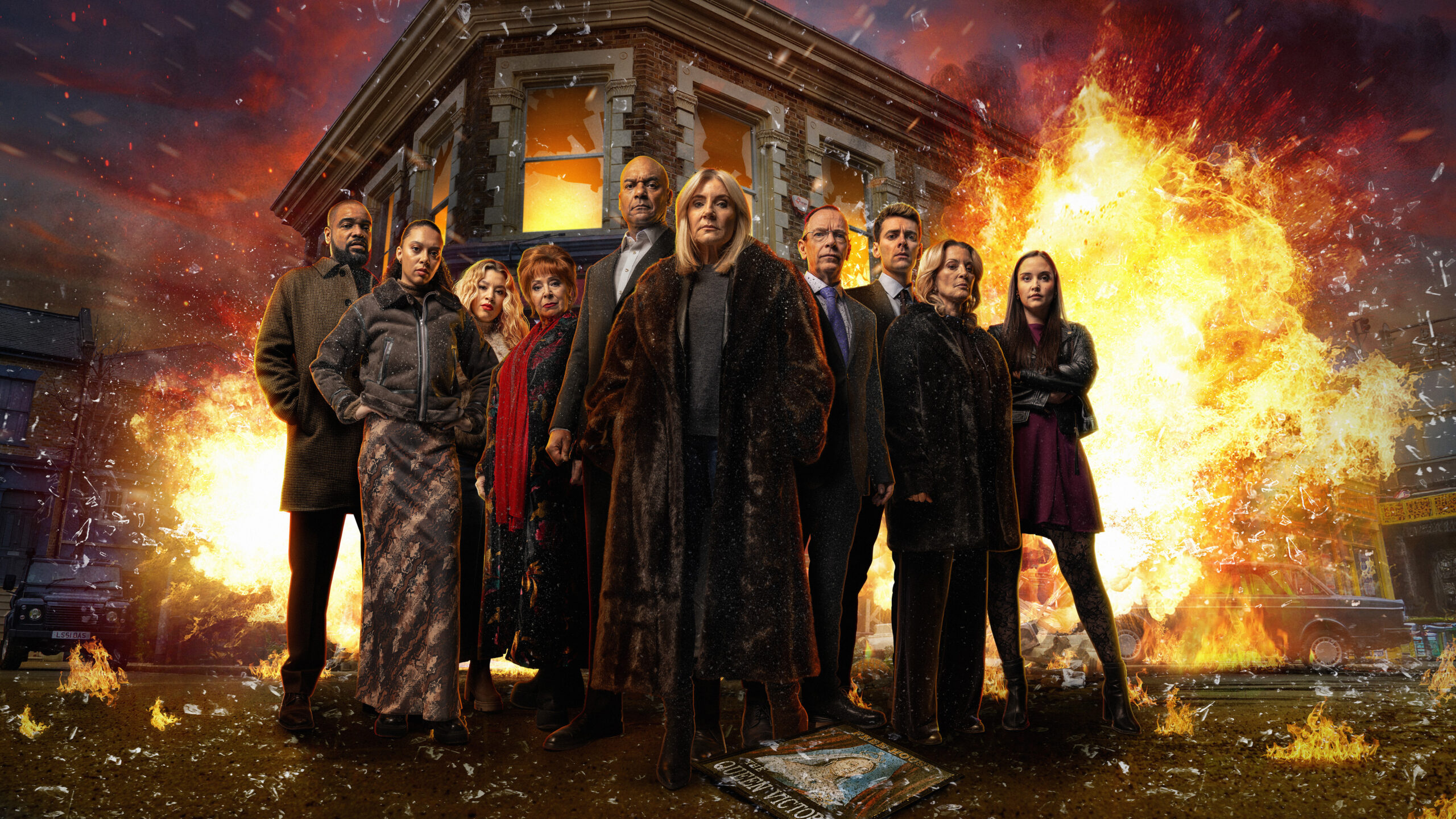 George's home exploded on the 40th anniversary of EastEnders (Credit: BBC)