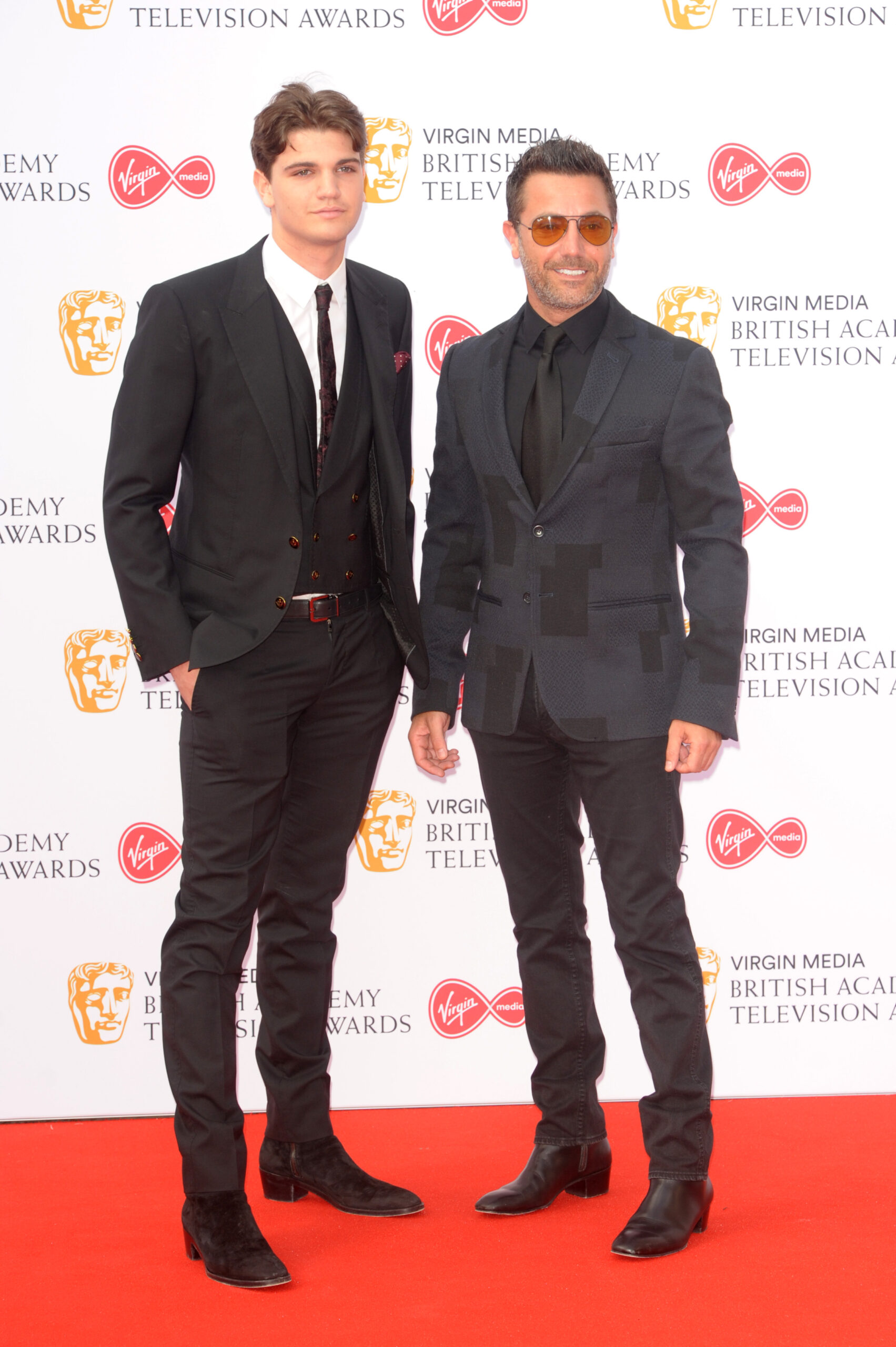 Gino D'Acampo and his son on the red carpet