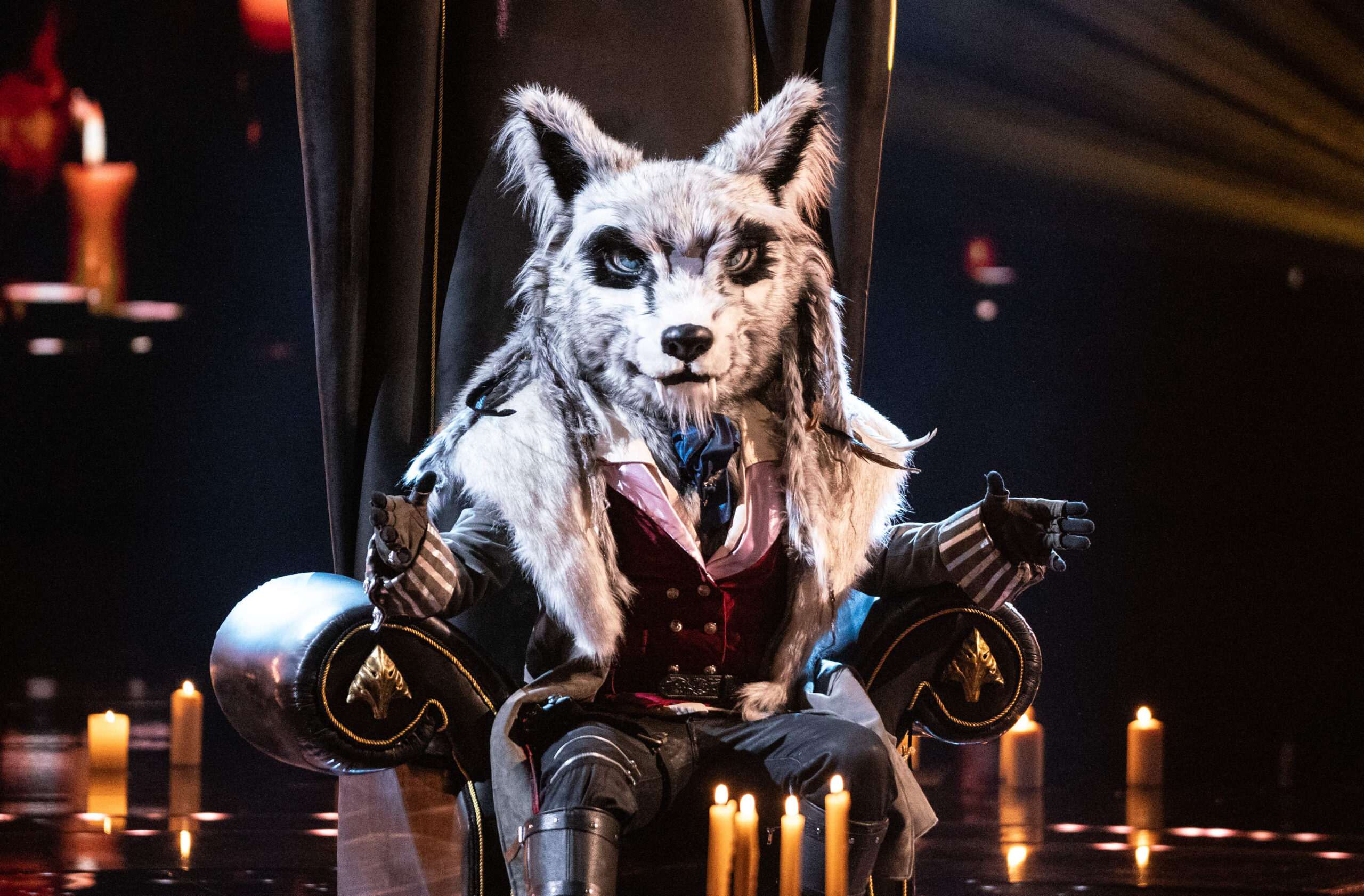 Wolf performing on The Masked Singer