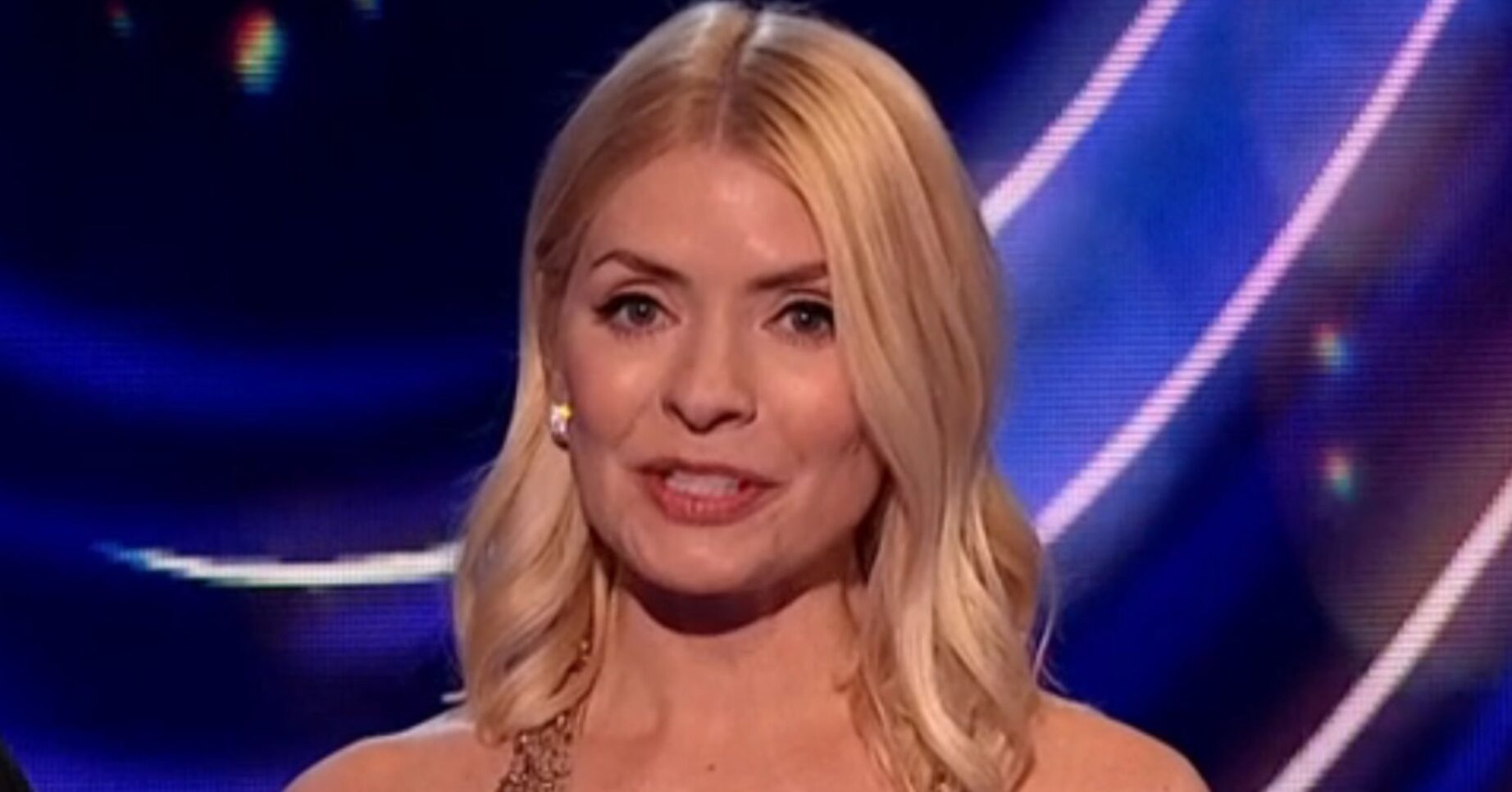 Holly Willoughby smiling on Dancing On Ice