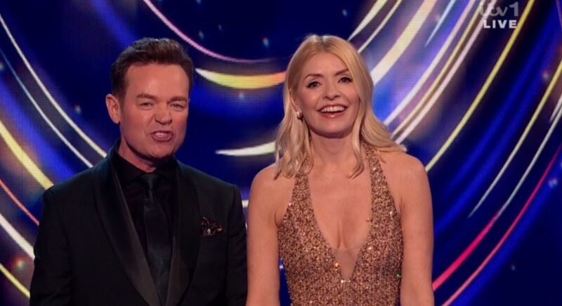 Stephen Mulhern and Holly Willoughby hosting Dancing On Ice