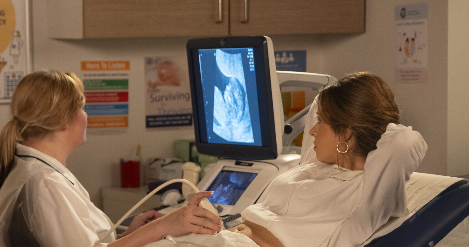 Daisy having a baby scan