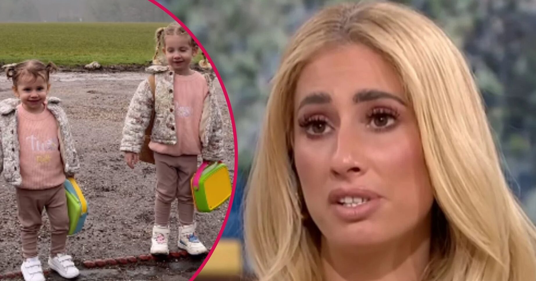Split image of Belle and Rose (left) and Stacey Solomon (right)