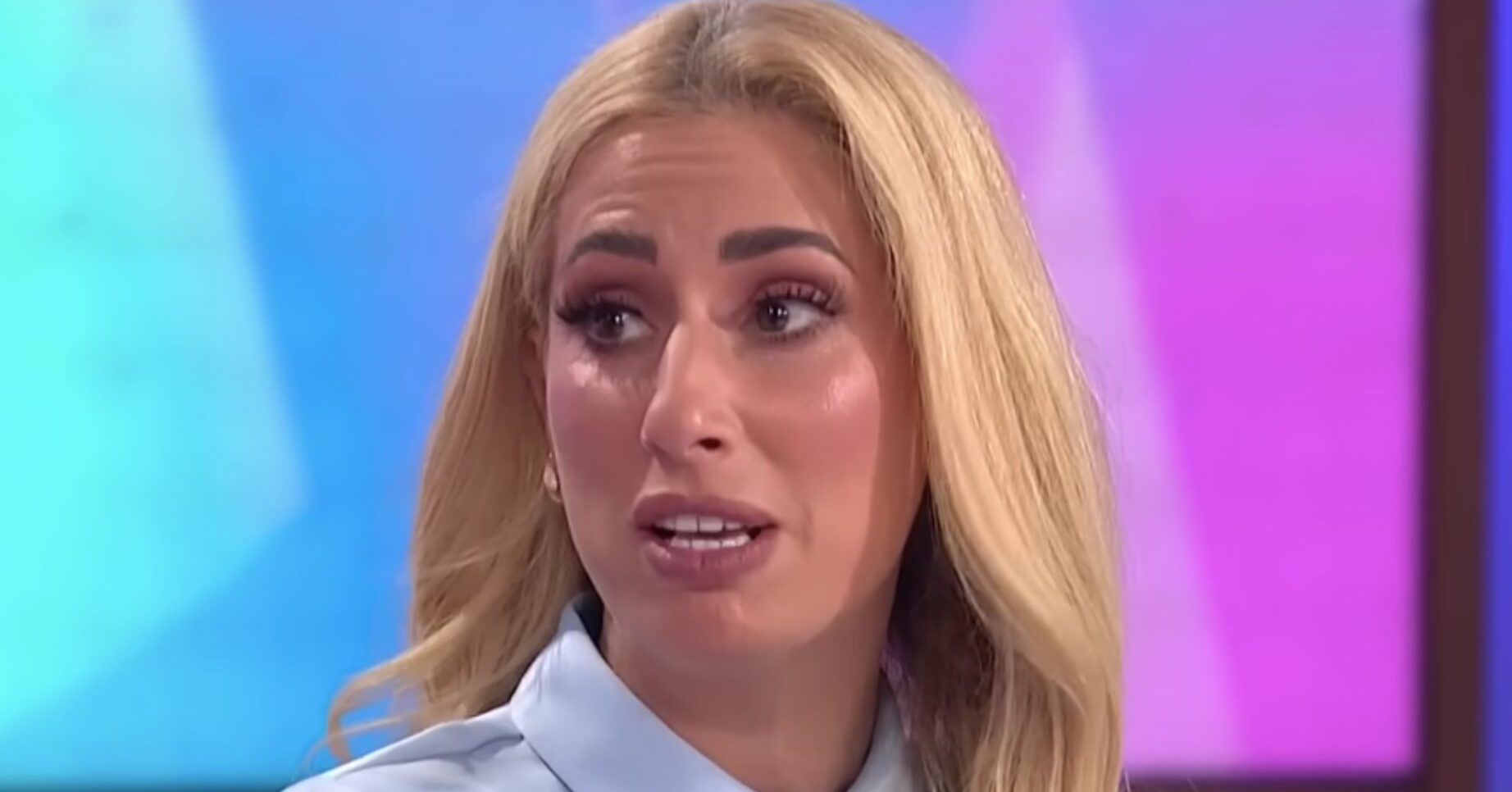 Stacey looking serious