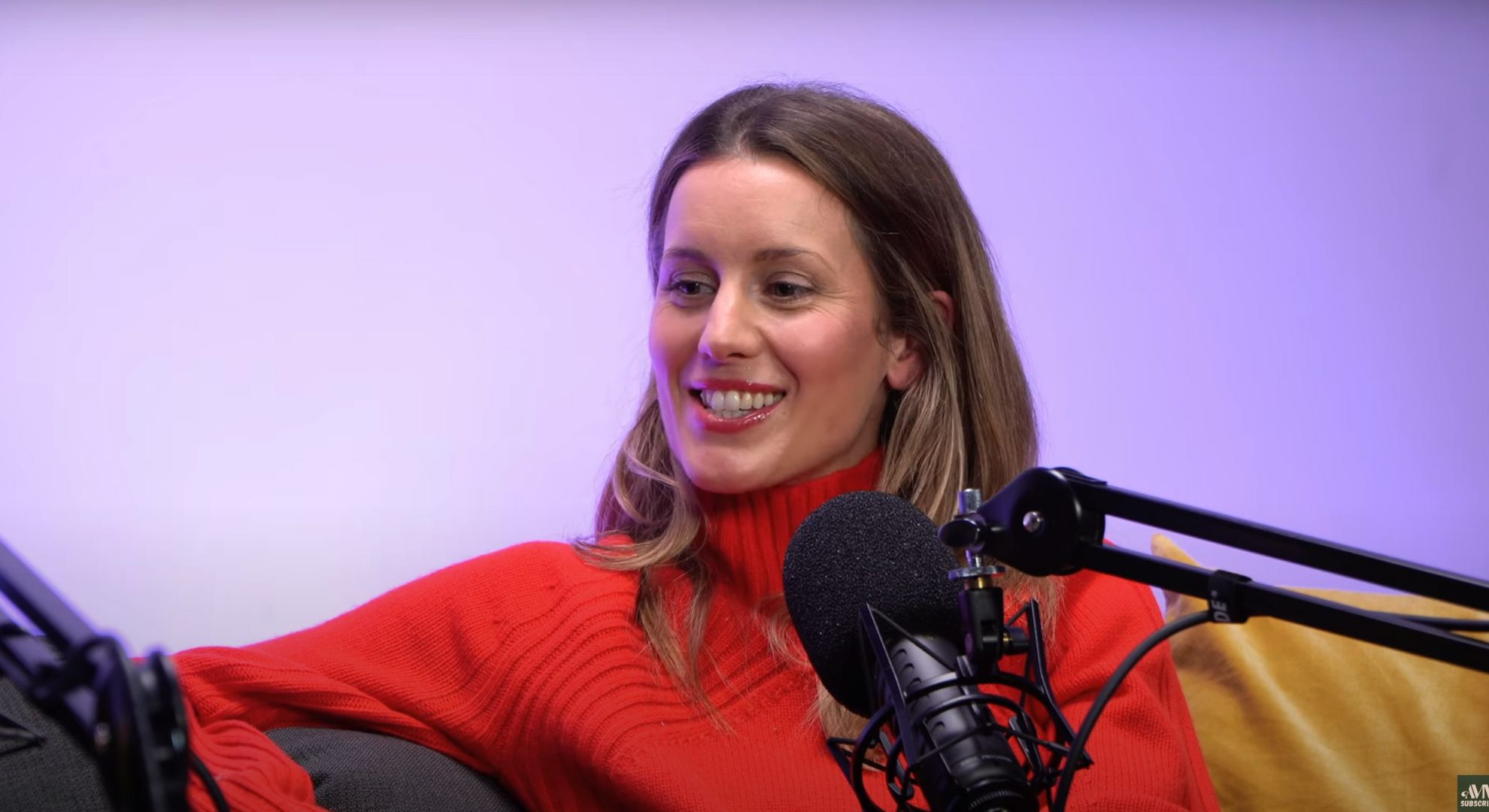 Caggie Dunlop on a podcast 