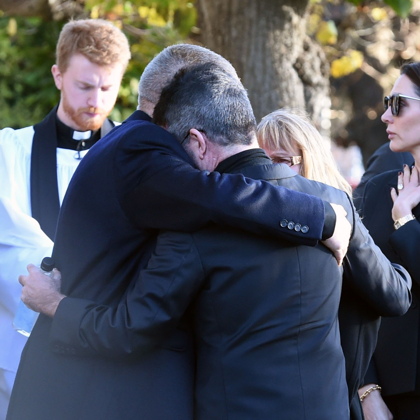 Simon Cowell at Liam Payne's funeral hugging the star's family