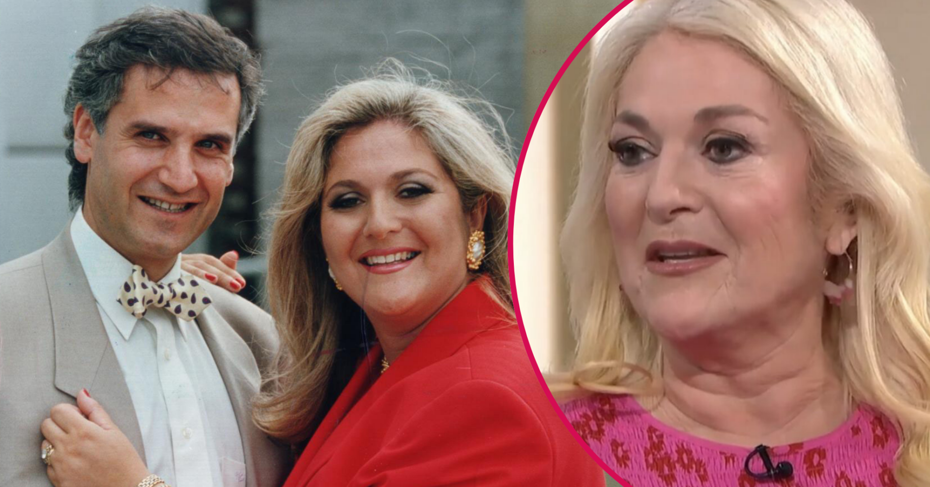 Vanessa Feltz and her ex-husband smiling and the star inset on This Morning