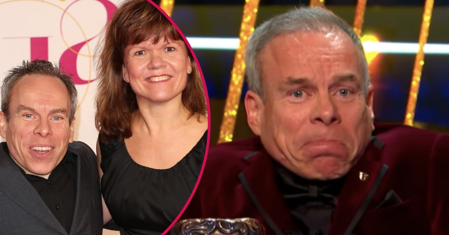 Warwick Davis and his wife smiling