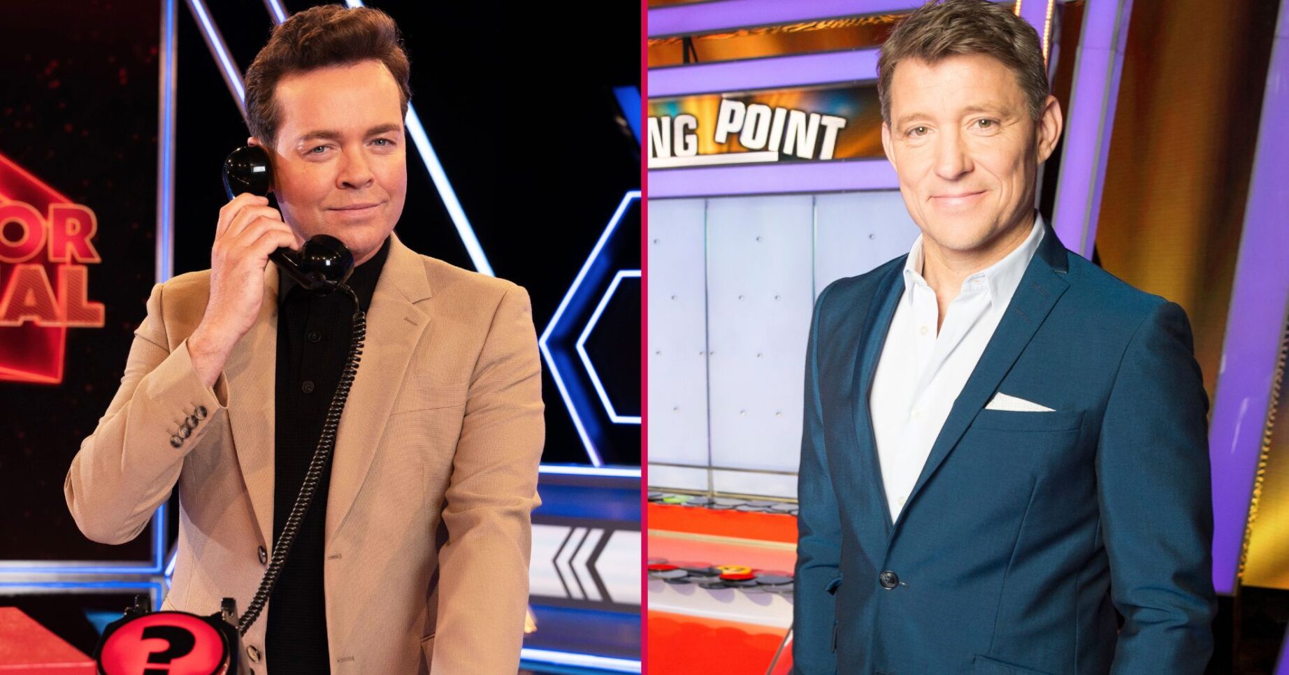 ED split pic: Stephen Mulhern on Deal or No Deal / Ben Shephard on Tipping Point