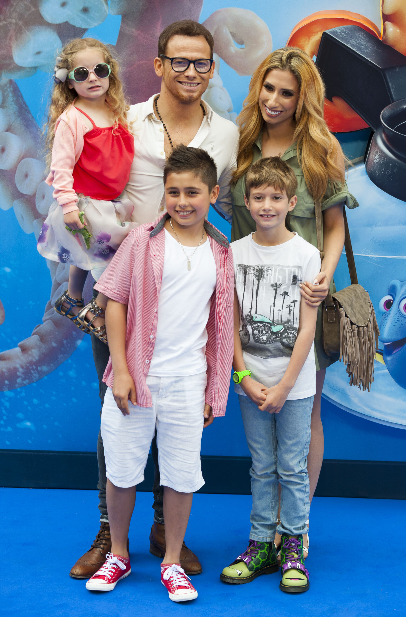 Stacey Solomon, Joe Swash, and the kids on the red carpet