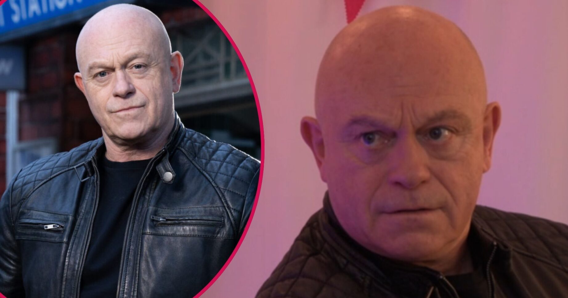 Grant looks perplexed on EastEnders; inset, in a promo pic (Credit: BBC/Composite: ED!)