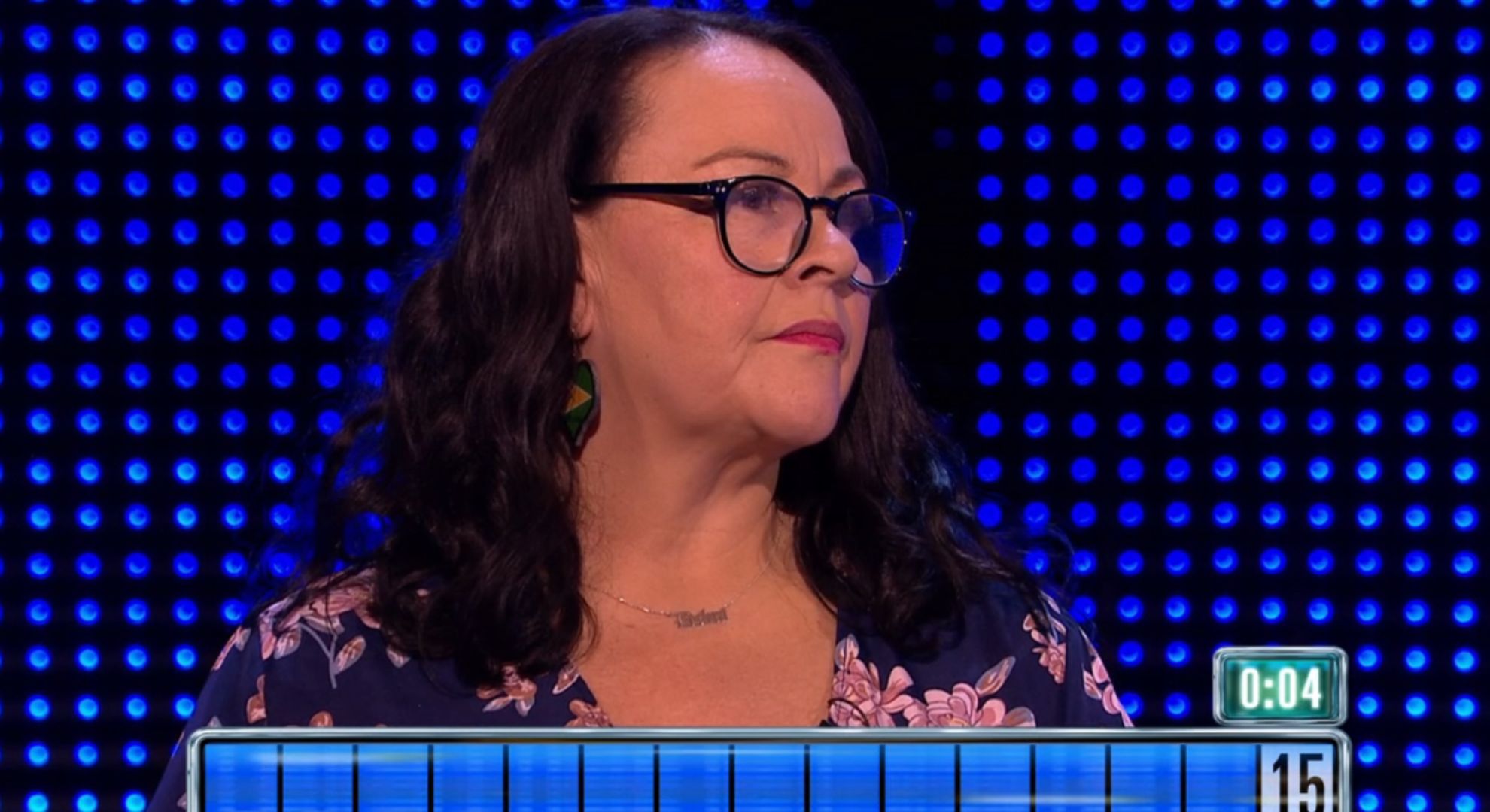 The Chase contestant Debra looking left 