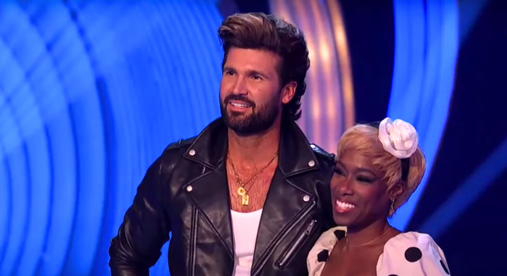 Dan Edgar listens to Dancing On Ice feedback with Vanessa James