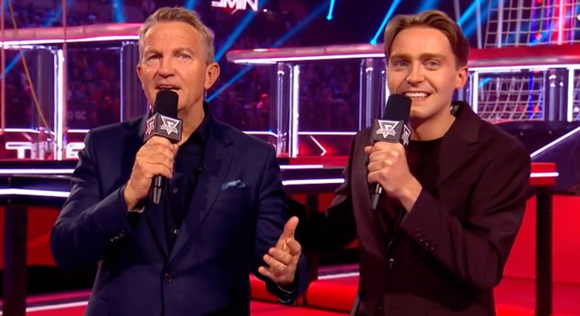 Barney Walsh presenting Gladiators with his dad