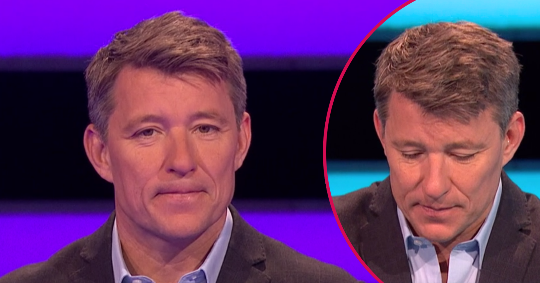 Ben Shephard looks concerned, looks down