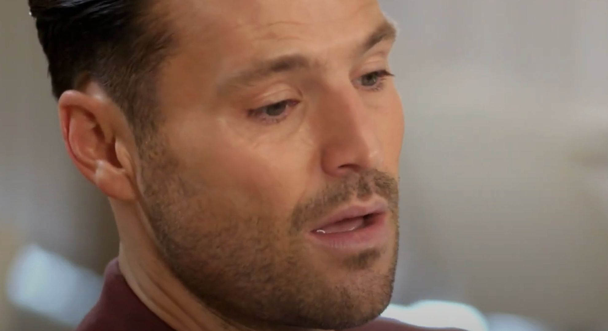 An emotional Mark Wright talking