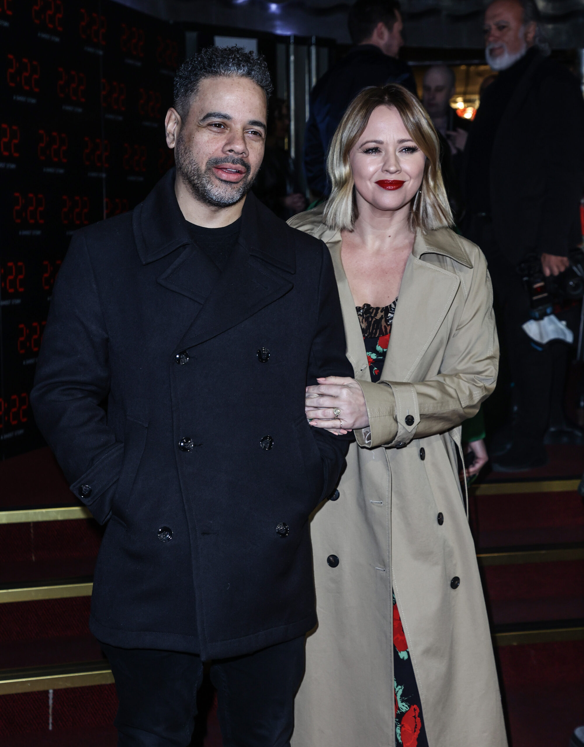 Kimberley Walsh and Justin Scott linking arms