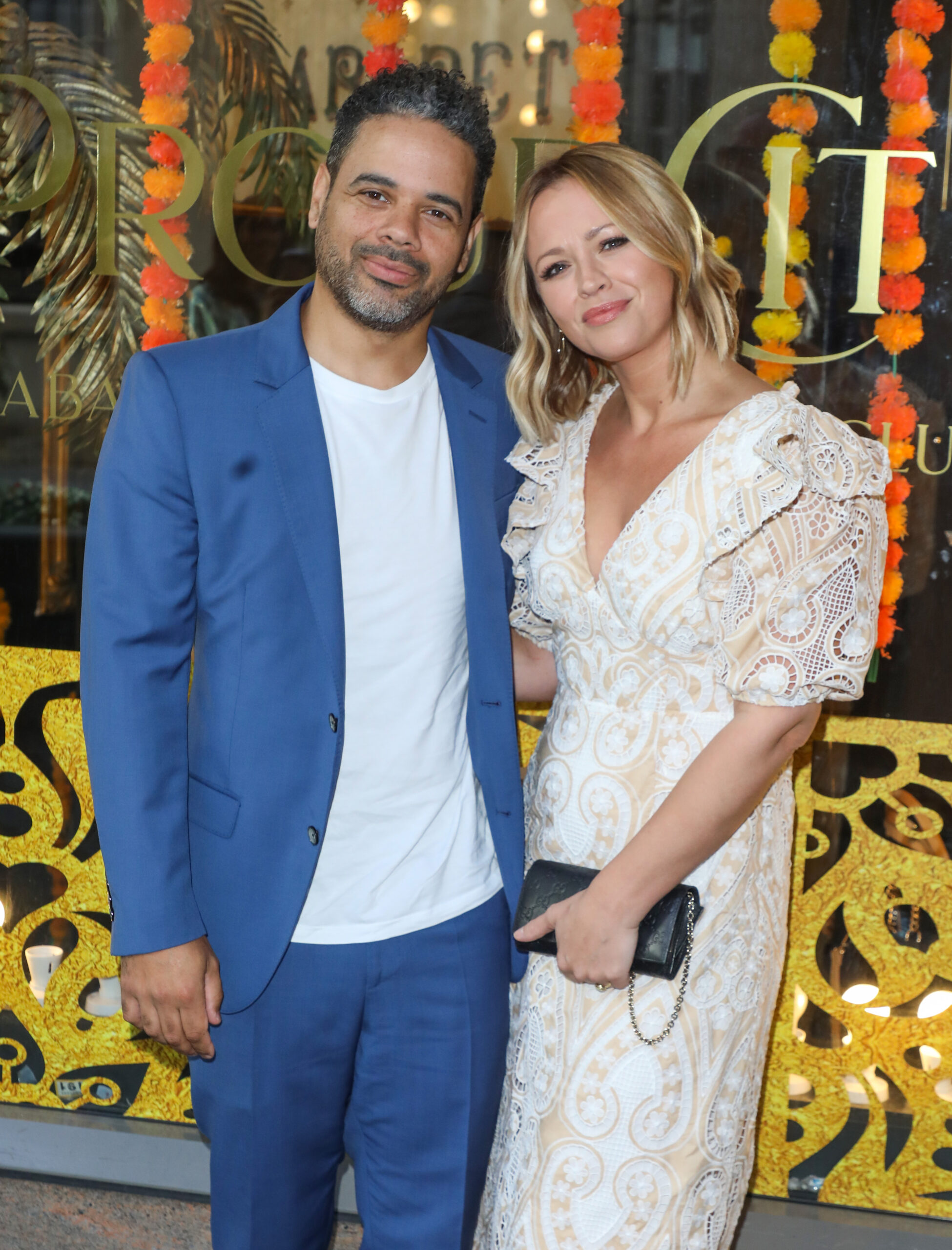 Kimberley Walsh and Justin Scott smiling