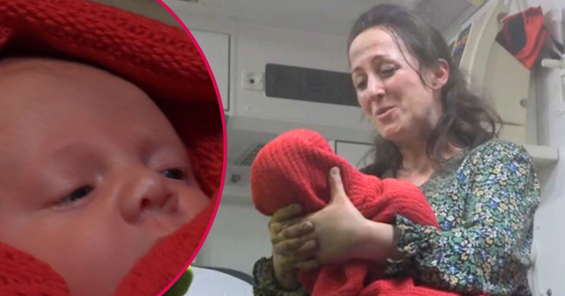 Sonia cradles baby Julia on EastEnders; baby inset (Credit: BBC/Composite: ED!)