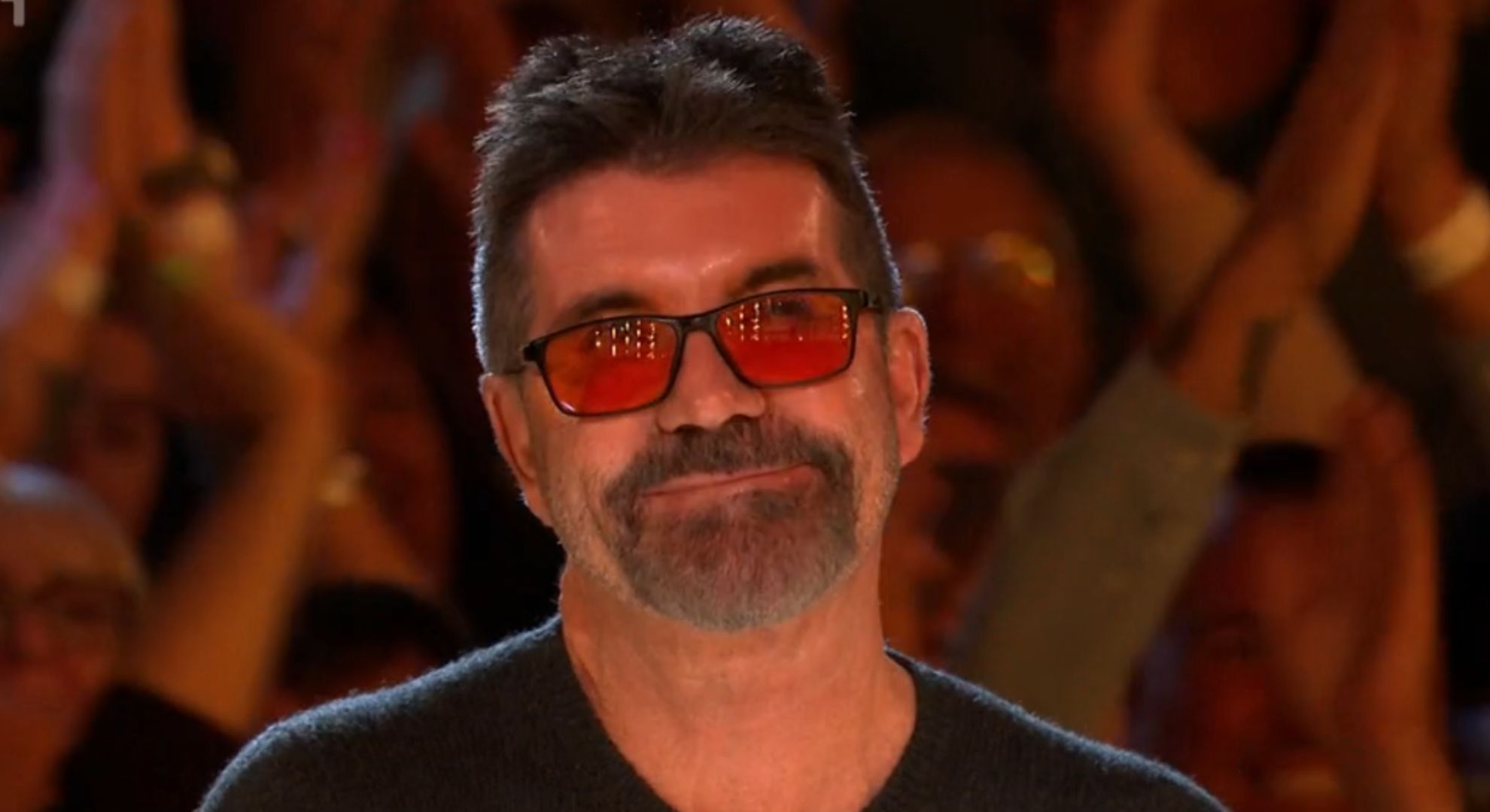 Simon Cowell smiling on BGT
