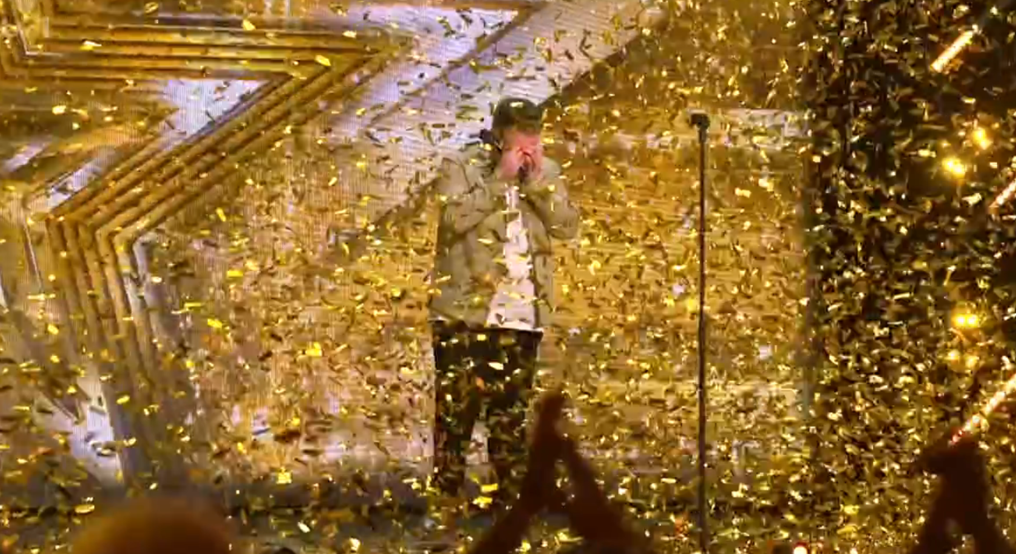 Vinnie McKee on BGT being covered with golden confetti