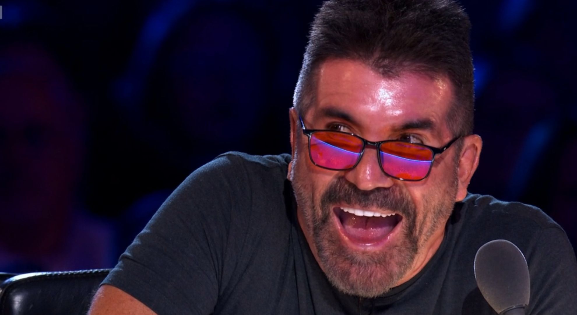 Simon Cowell screaming
