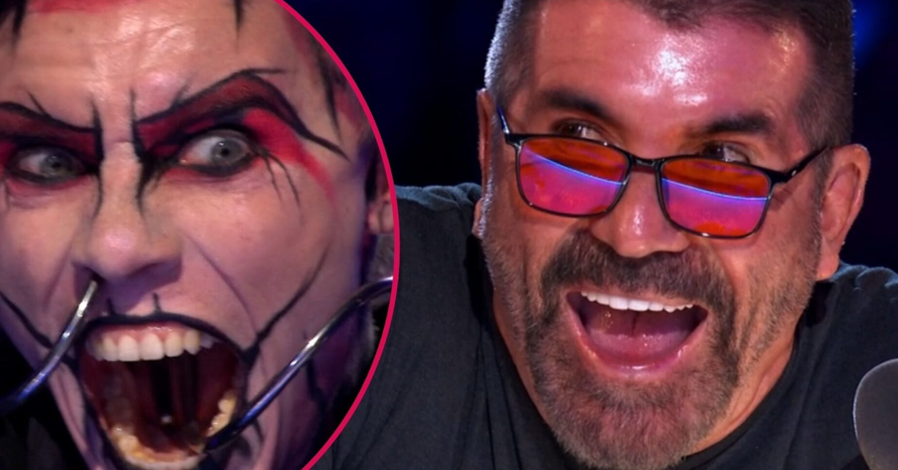 Auzy Blood and Simon Cowell open mouthed on BGT tonight
