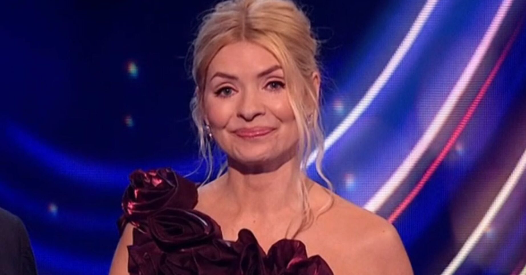 Holly Willoughby smiling on Dancing On Ice