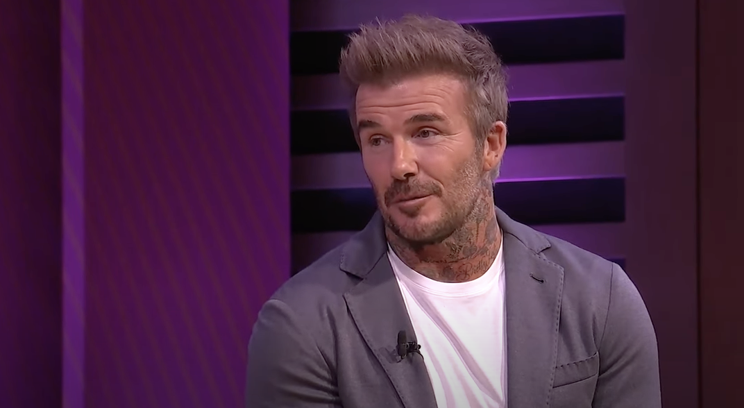 David Beckham smiling on Interview 