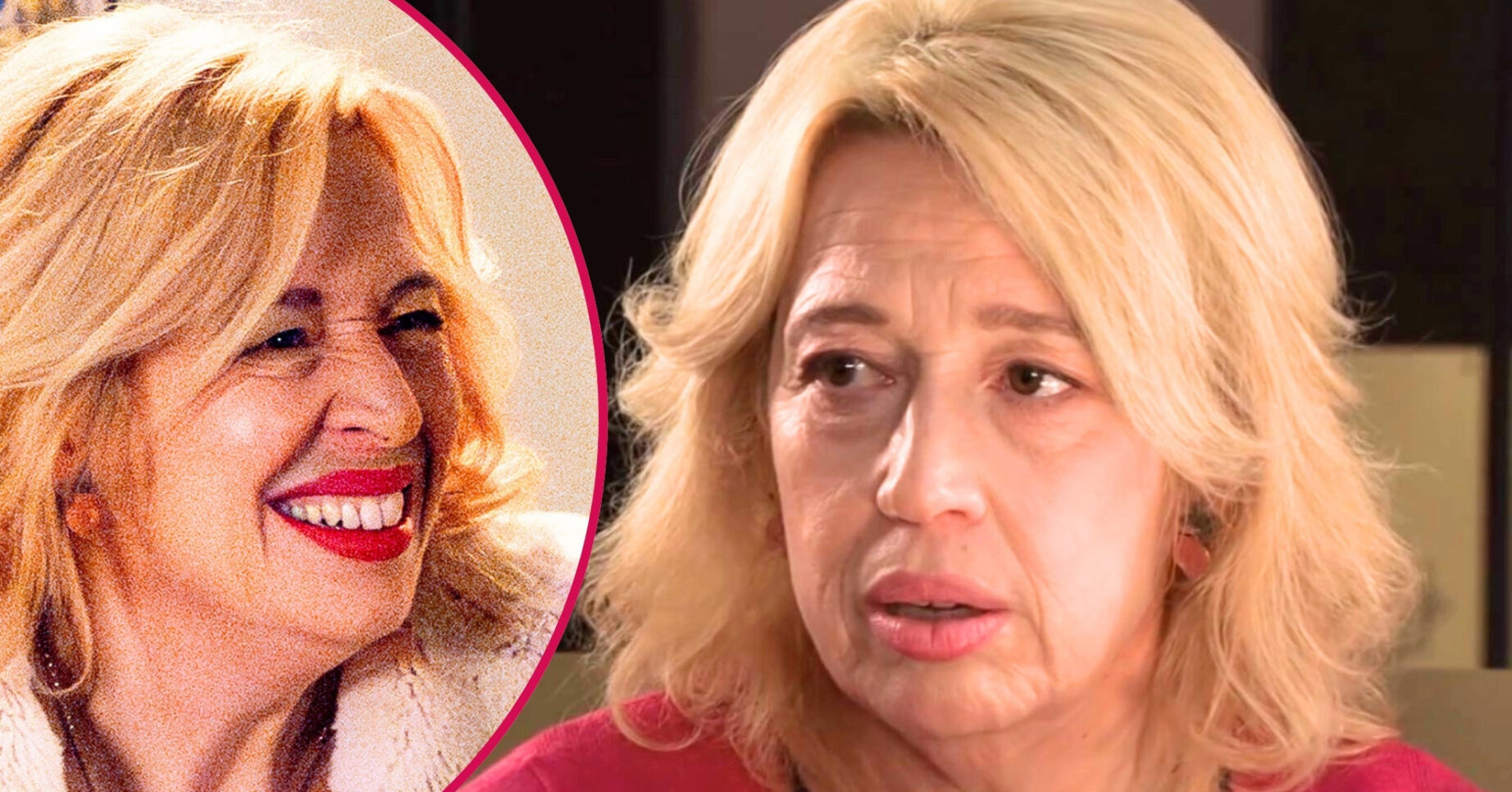 Coronation Street's Julie Carp smiling and sad