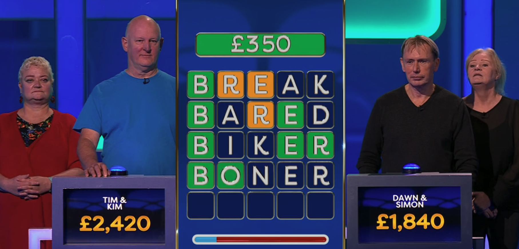 Two couples playing Lingo on ITV