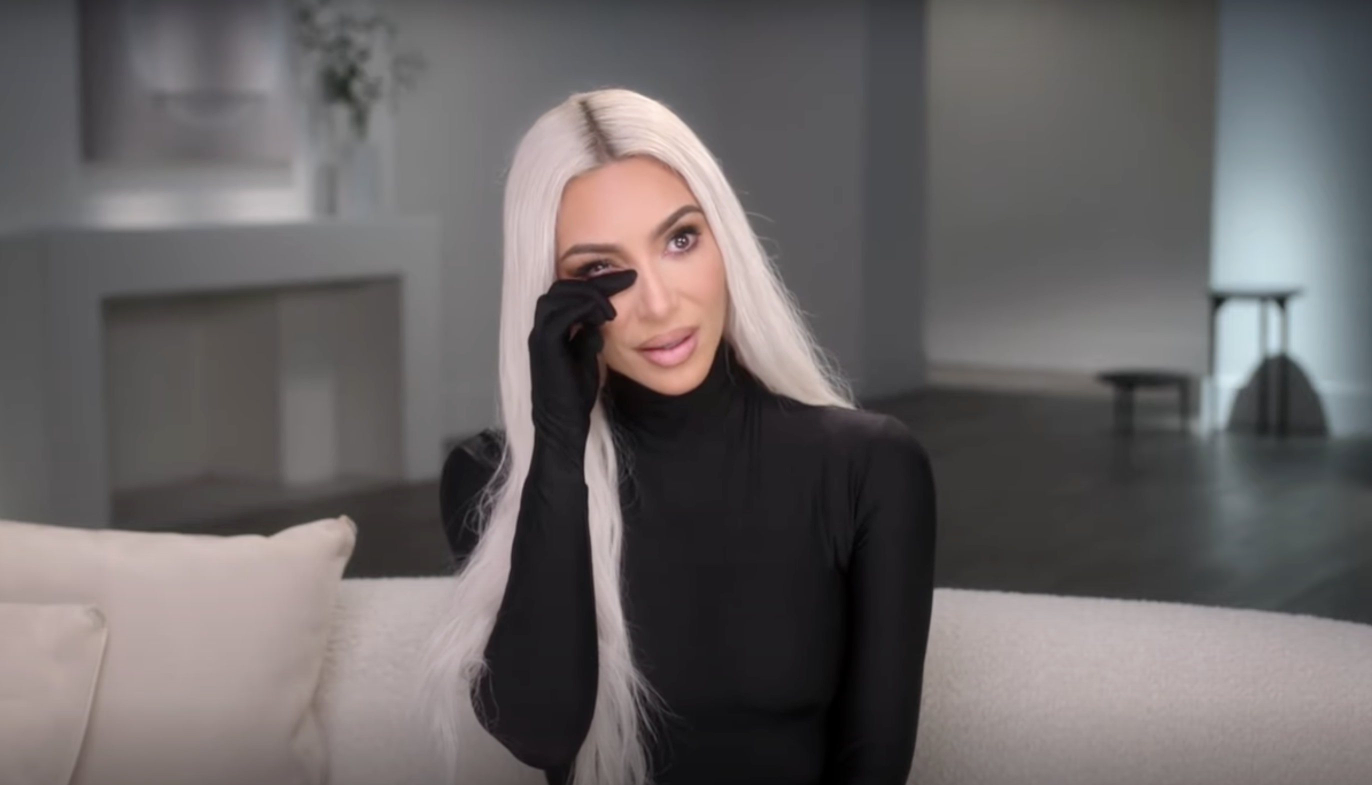 Kim Kardashian crying on The Kardashians